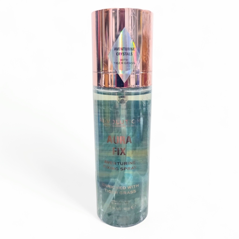 Revolution Aura Fix Aventurine Fixing Spray Makeup Setting Spray 2.87 fl oz